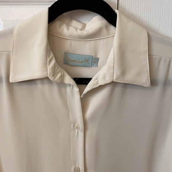 Veronica M Blouse Chiffon Cream sz Small - Picture 2 of 6